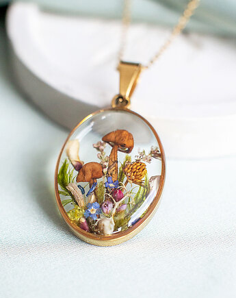 Naszyjnik z leśną kompozycją, nature gift