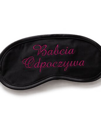 OPASKA Czarna bawełniana haftowana Babcia odpoczywa PREZENT, Wyszywane