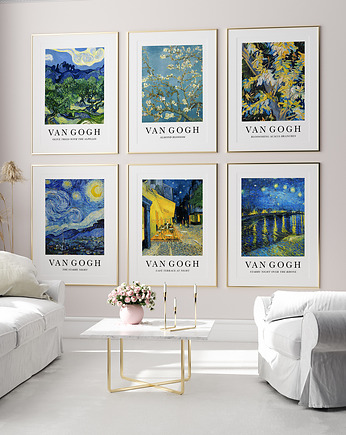 Zestaw 6 plakatów 50x70 cm B2 Van Gogh - gotowa ściana, HOG STUDIO