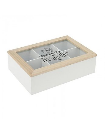 Pudełko Drewniane na Herbatę Positivtea Białe, MIA home