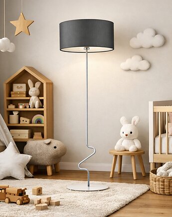 Minimalistyczna lampa stojąca dla dzieci JERSEY KIDS z abażurem 40 cm, LYSNE