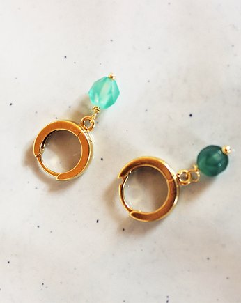 Kolczyki pozłacane z ciosanymi agatami - zobacz wszystkie kolory, Ker Jewellery