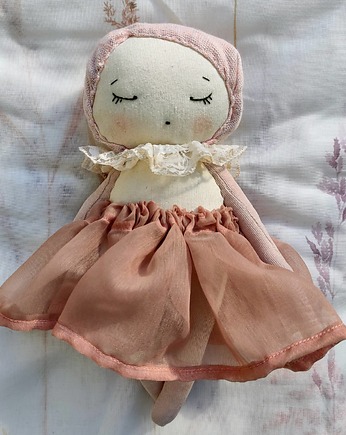 Przytulanka welurowa Baletnica różowa handmade, POCO handmade