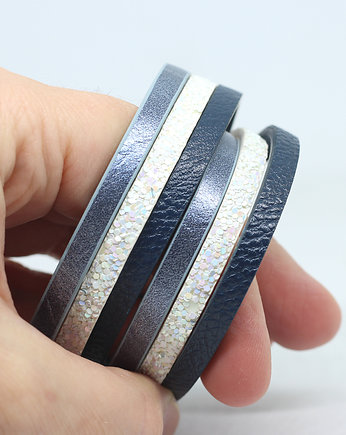 Bransoletka niebieska z rzemieni, Kociokwik Jewelry