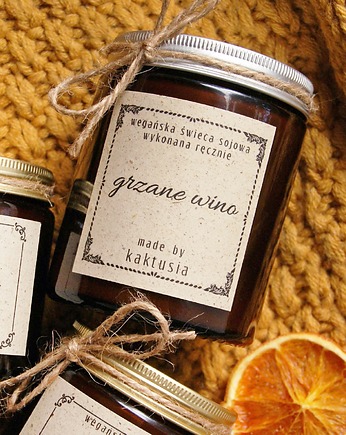GRZANE WINO - świeca sojowa 180ml, kaktusia