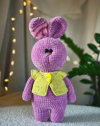 Zajączek w bluzie, Króliczek pluszowy, Przytulanka dla dziecka, EcoToysByNastya