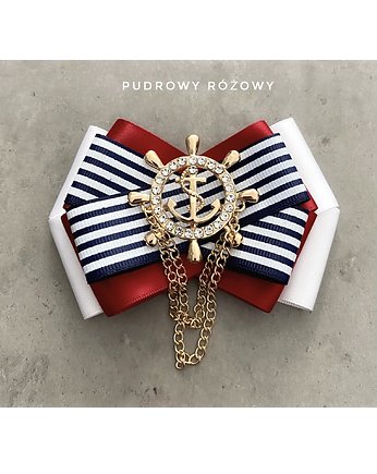 Brosza Marynarska  / Żeglarska z Kotwicą NEW, Pudrowy Różowy