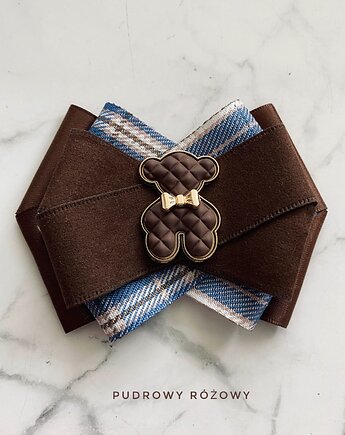 Jesienna Brosza z czekoladowym MISIEM Nowość, Pudrowy Różowy