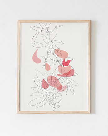 Grafika "Delicately I"  Botaniczna, linie, kwiat, PRINTLOVE