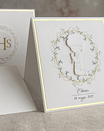 Kartka na komunię z pudełkiem i kopertą, 45A, Anna Art and Crafts