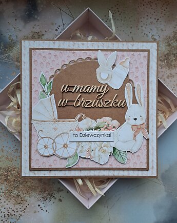 Kartka na baby shower dziewczynki (w pudełku), Kartkodzielo