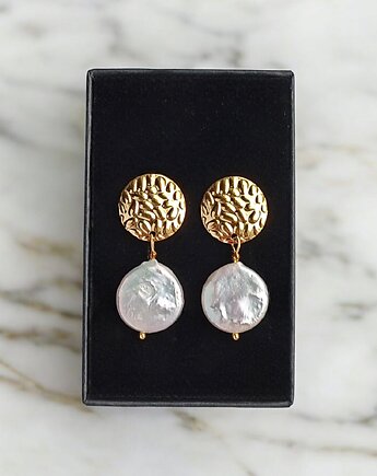 Okrągłe perły : kolczyki : wyjątkowy prezent PREMIUM, kaktusia