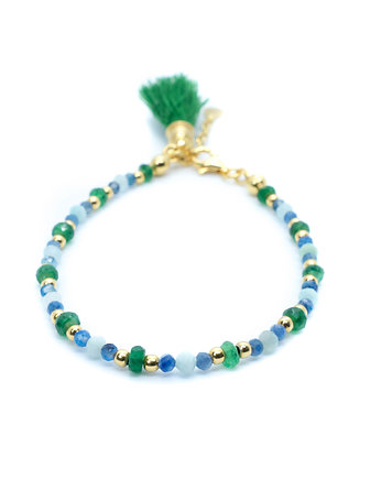 Szmaragd z kainitem i amazonitem brazylijskim, Under lucky bead