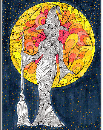 12. PEŁNIA - rysunek, plakat., kama4you