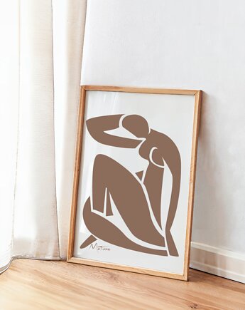 PLAKAT kobieta, Matisse, ilustracja, grafika brązowy, black dot studio