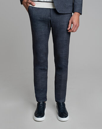 Spodnie do zestawu lumarzo granatowy slim fit, BORGIO