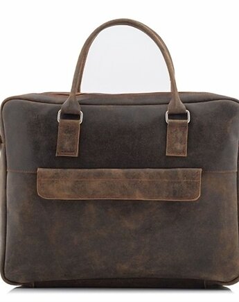 Torba na laptopa vintage skórzana męska beżowa belveder BV80, Belveder