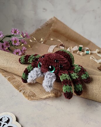 Duży pajączek, Pająk pluszowy, Przytulanka dla dziecka, Maskotka na prezent, EcoToysByNastya