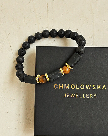 Bransoletka męska Turmalin i Tygrysie Oko, Chmolowska Jewellery