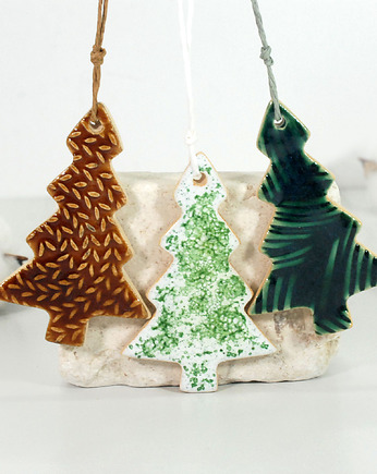Ceramiczne choinki - komplet ozdób choinkowy, 10FingersArt
