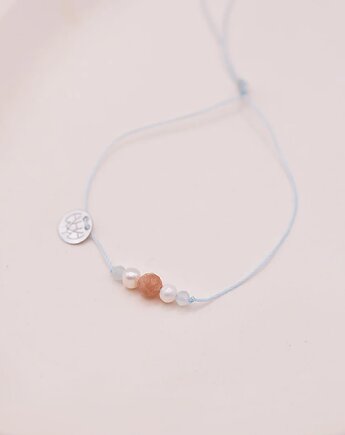 Bransoletka z Kamieniem Słonecznym Perłą i Akwamarynem, w hand works