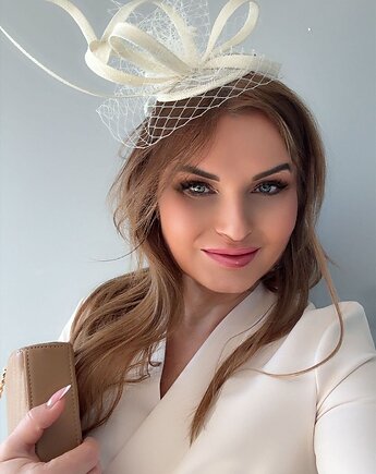 Fascynator REBECA biały /  inne kolory, MONIKA SAXTON LUXURIOUS MILLINERY