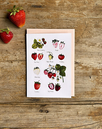 Truskawki- Kartka- Grafika- Ilustracja- Owoce, BOSKE