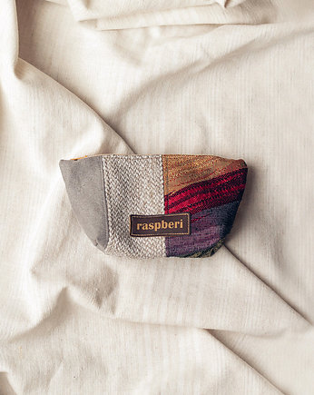 Patchworkowa kosmetyczka MINI portfelik portmonetka, raspberi