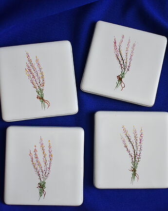 Kafle ręcznie malowane- lawenda, Kobaltowa Sroka