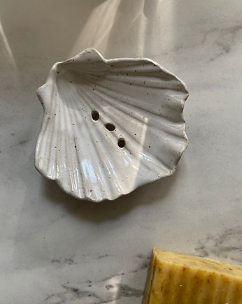 Ceramiczna Mydelniczka Muszelka Muszla Biały Piegusek, Maison Fragile