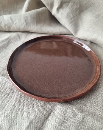 Talerz ceramiczny brąz - 17 cm, krusz art