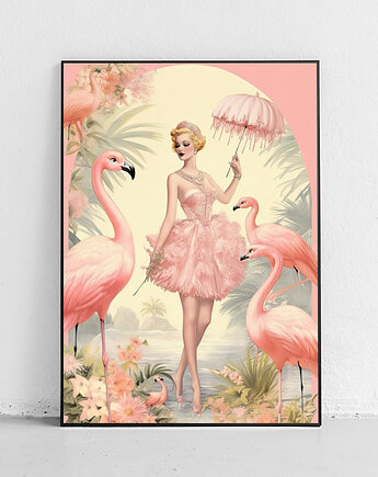Plakat Flamingowa królowa tropików, Harvest Maison