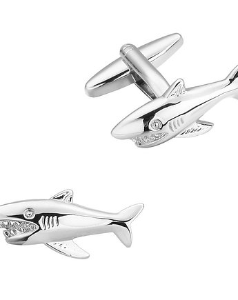 SPINKI DO MANKIETÓW KOSZULI rekin rekiny srebrne, ZAMIŁOWANIA - Oryginalny prezent