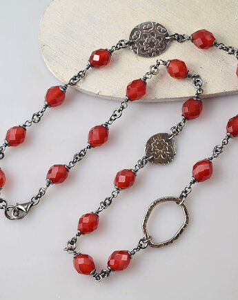 Elnora - srebrny naszyjnik z karneolem, Sunflower Kornelia Kubinowska