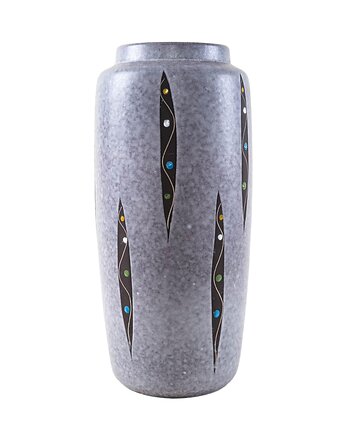 Wazon ceramiczny szary, niemiecki design, lata 60, produkcja: West Germany, Przetwory design