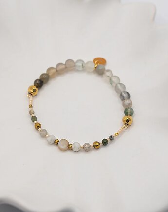 Bransoletka z Agatem Labradorytem i Turmalinem