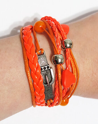 Bransoletka - Neonowa orange - rzemienie, yenoo
