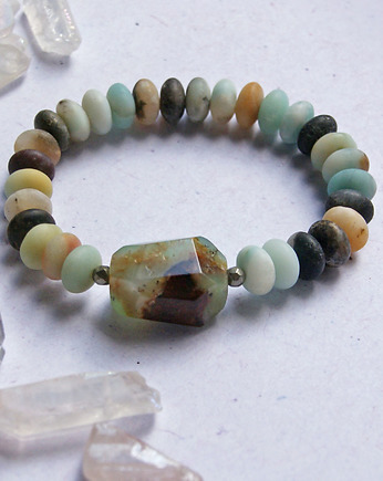 UNIKAT - chryzopraz, amazonit, kaktusia