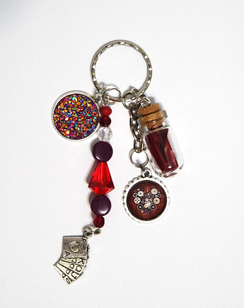 Breloczek - Steampunk karciany, druzy, yenoo