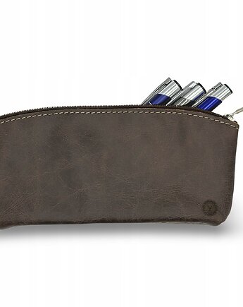 Etui na długopisy Piórnik skórzany tuba futerał Brązowy Parker Quality, Parker Quality