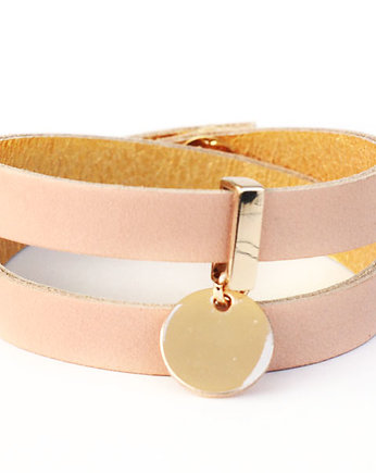 bransoletka skórzana nude & gold , barboleta