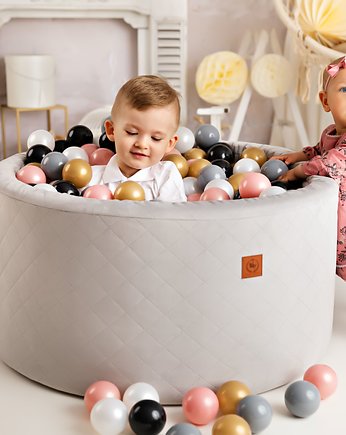 Basen z kulkami szary pikowany velvet, Royal Child