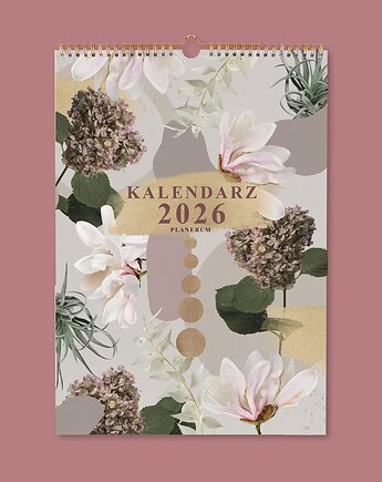 Kalendarz ścienny 2026 na Spirali COLLAGE GARDEN A3 Premium, Planerum