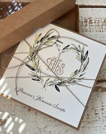 Kartka na komunię ręcznie robiona - Pamiątka Komunii, sorte