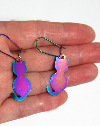 Kolekcja Starlight - kolczyki Kotki - stal, yenoo