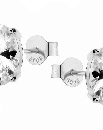 Kolczyki owalne średnie z cyrkonią Chic Silver, Alicja&Maria Jewellery