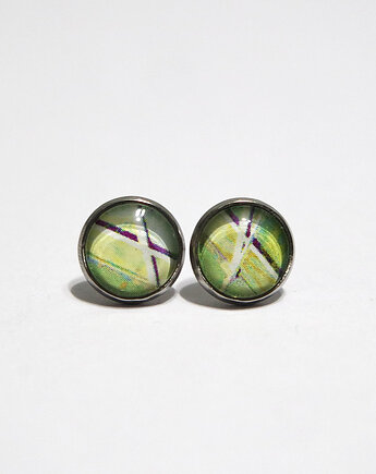 Kolczyki sztyfty - zielone, seledynowe - mini, yenoo