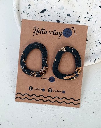 Kolczyki pętle czarno-złote, Hellaclay