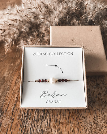 Bransoletka znak zodiaku Baran granat, Tiny Stone