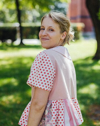 Koszula patchworkowa czerwona, mariaszyje